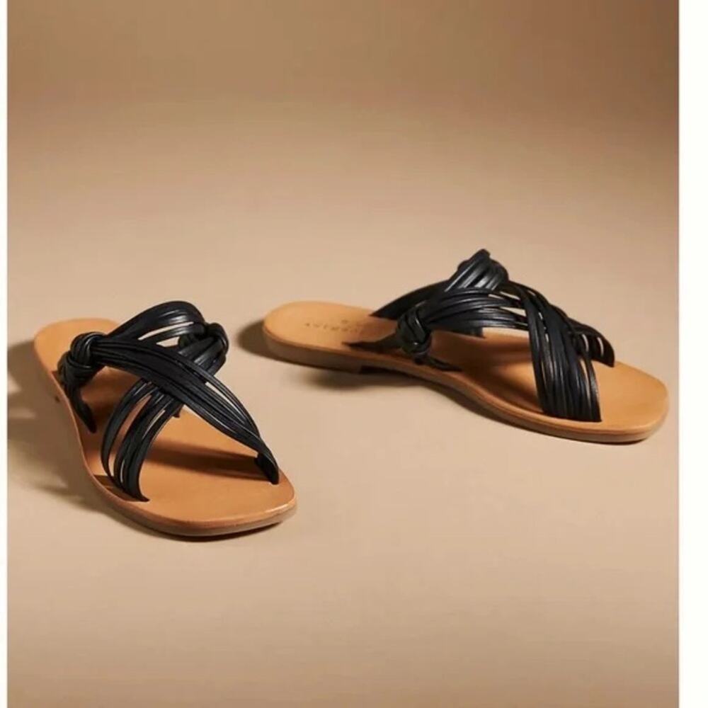 Anthropologie Black and Tan Sandals